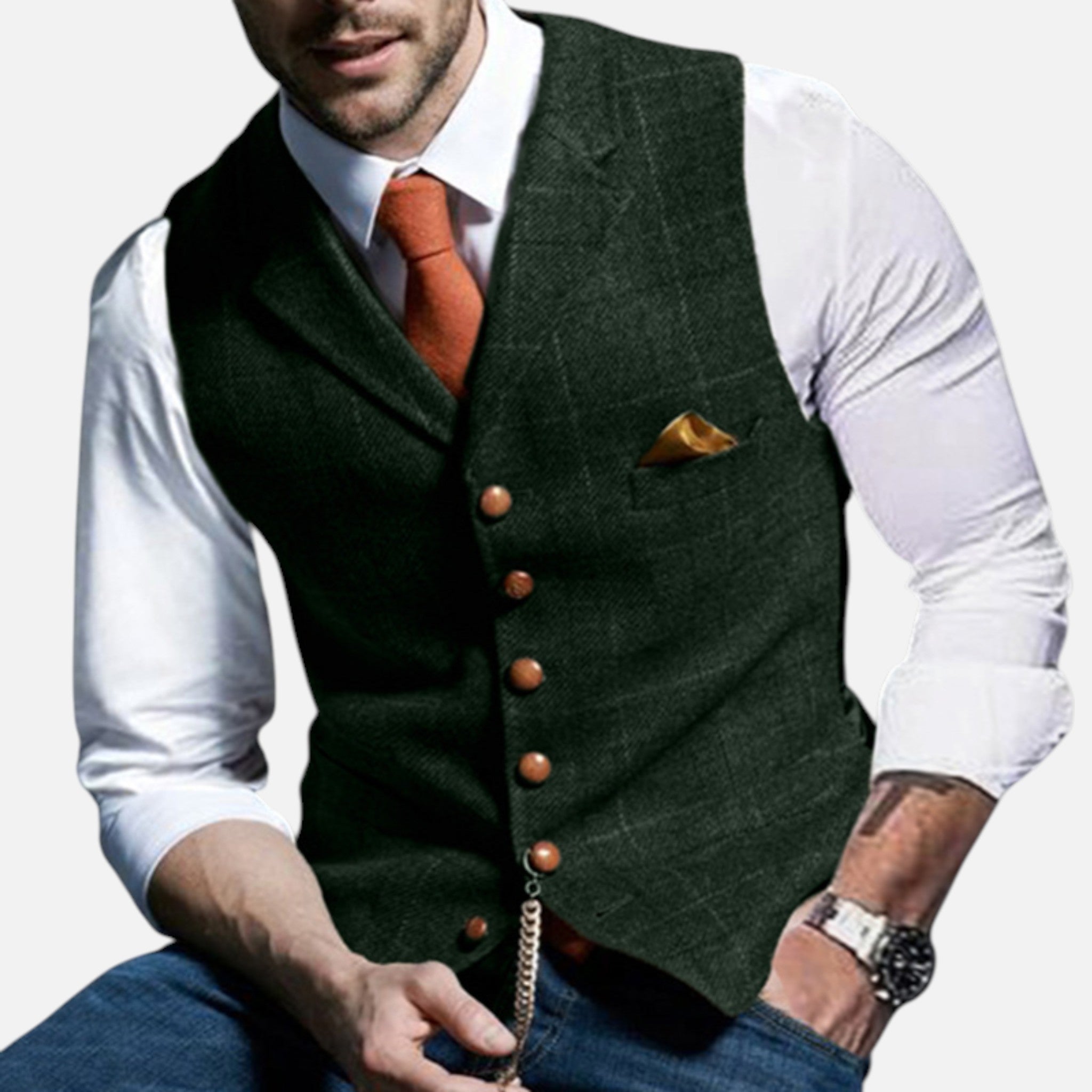 Chaleco vintage para hombre con corte clásico