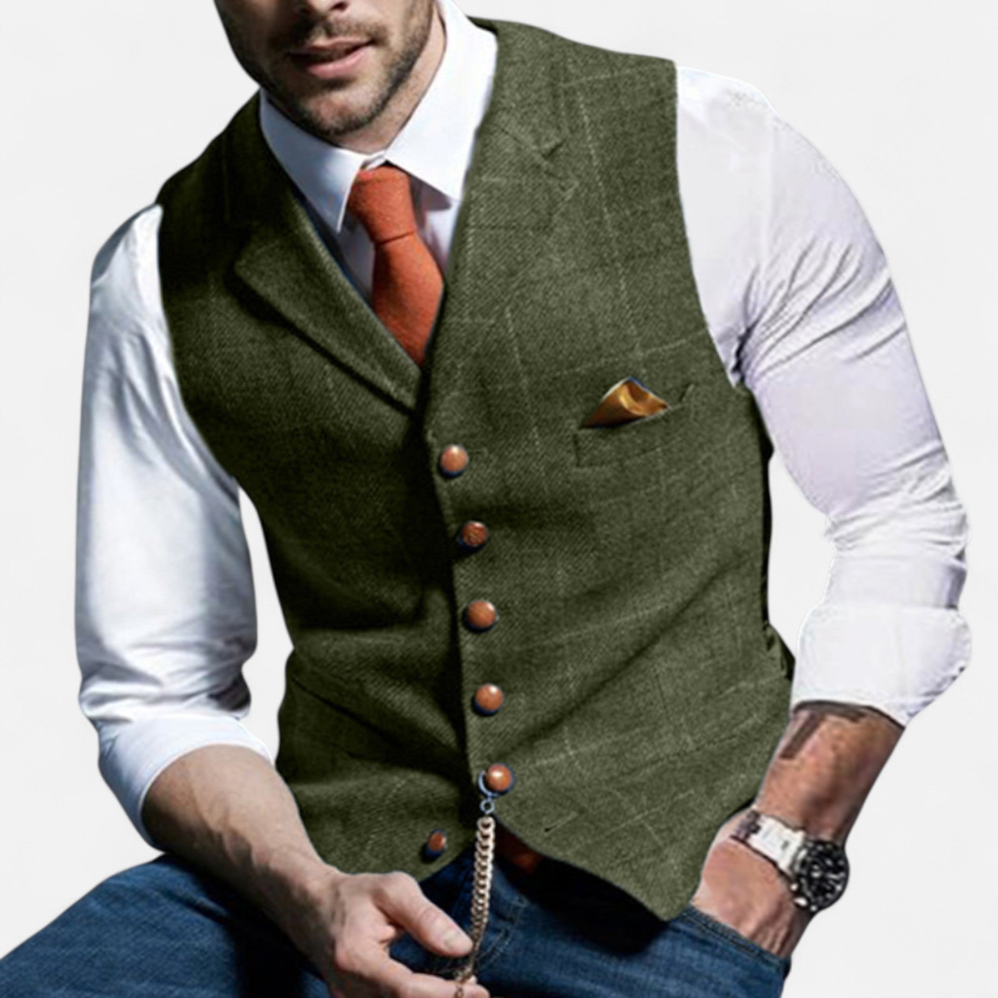 Chaleco vintage para hombre con corte clásico
