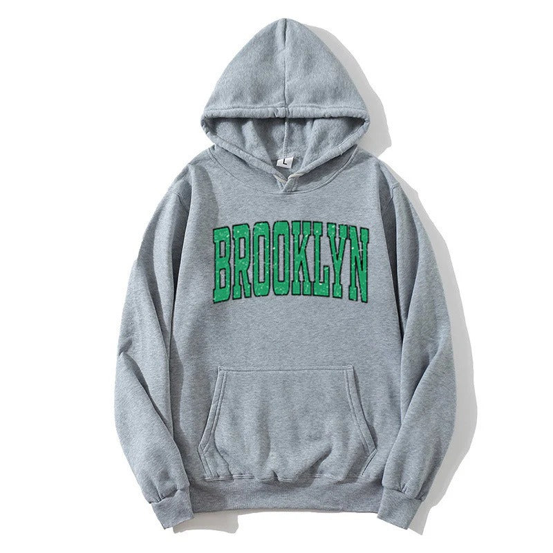 Sweatshirt com capuz para mulher com estampado elegante de Brooklyn