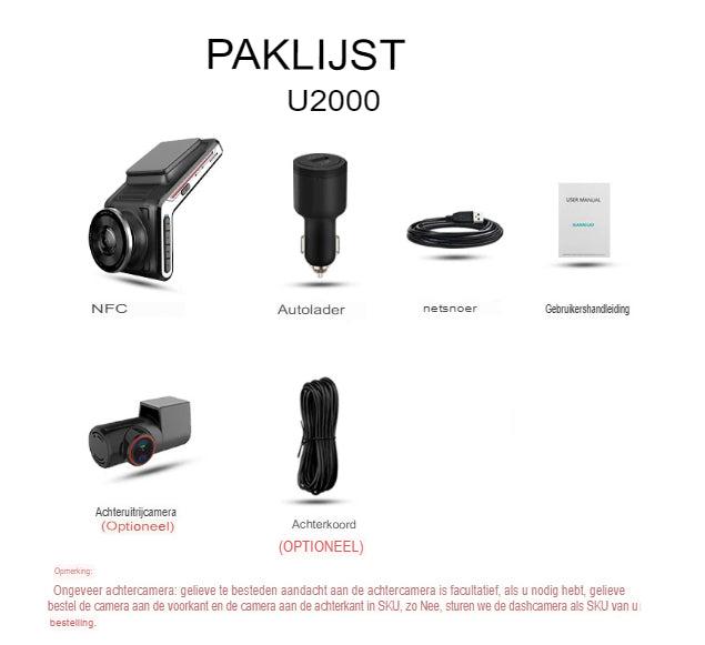 Cameră Duală 4K Pentru Față și Spate – Obiectiv F1.8, Viziune Nocturnă și Mod Parcare 24/7