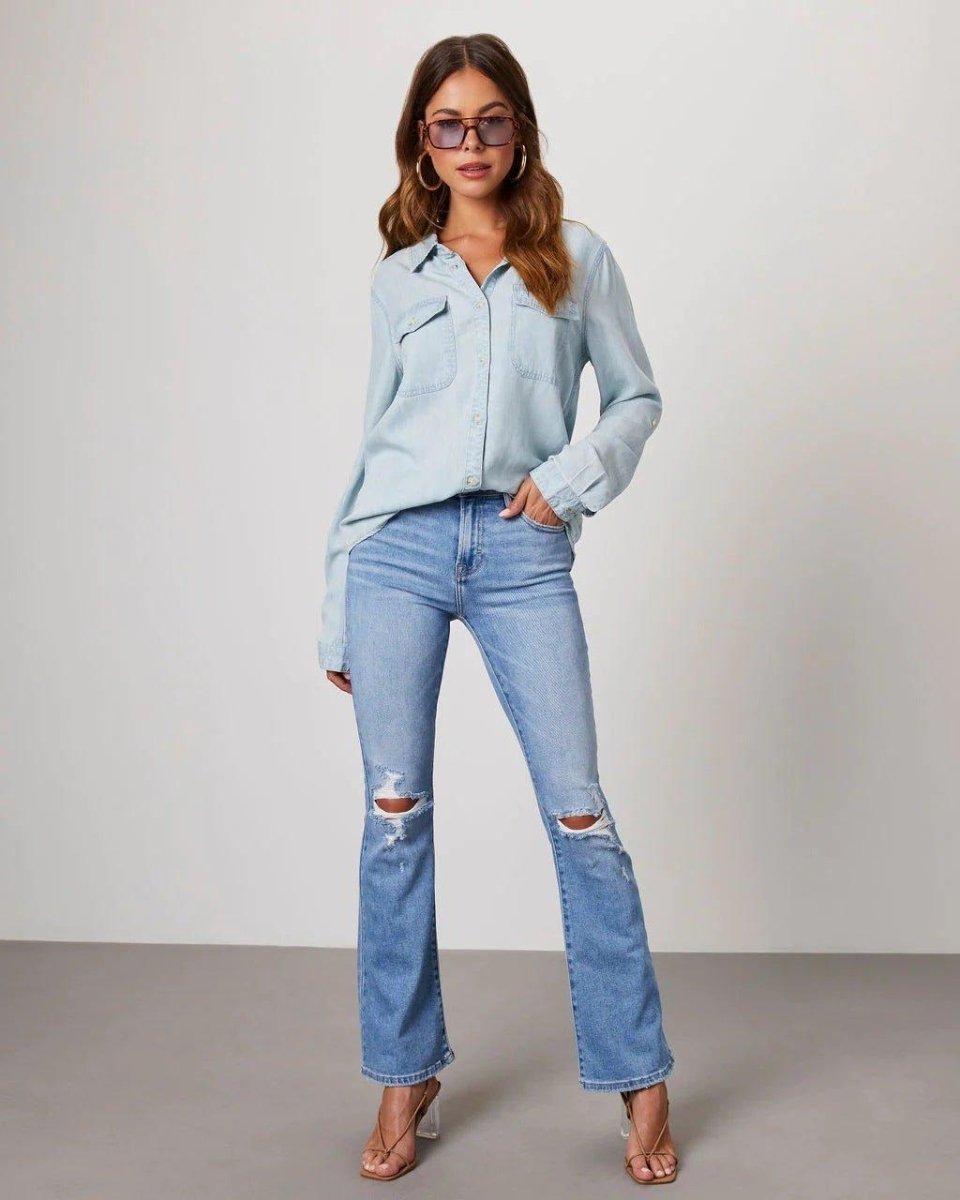 Klassisches Jeanshemd Damen - Cecile LavelleHellblau