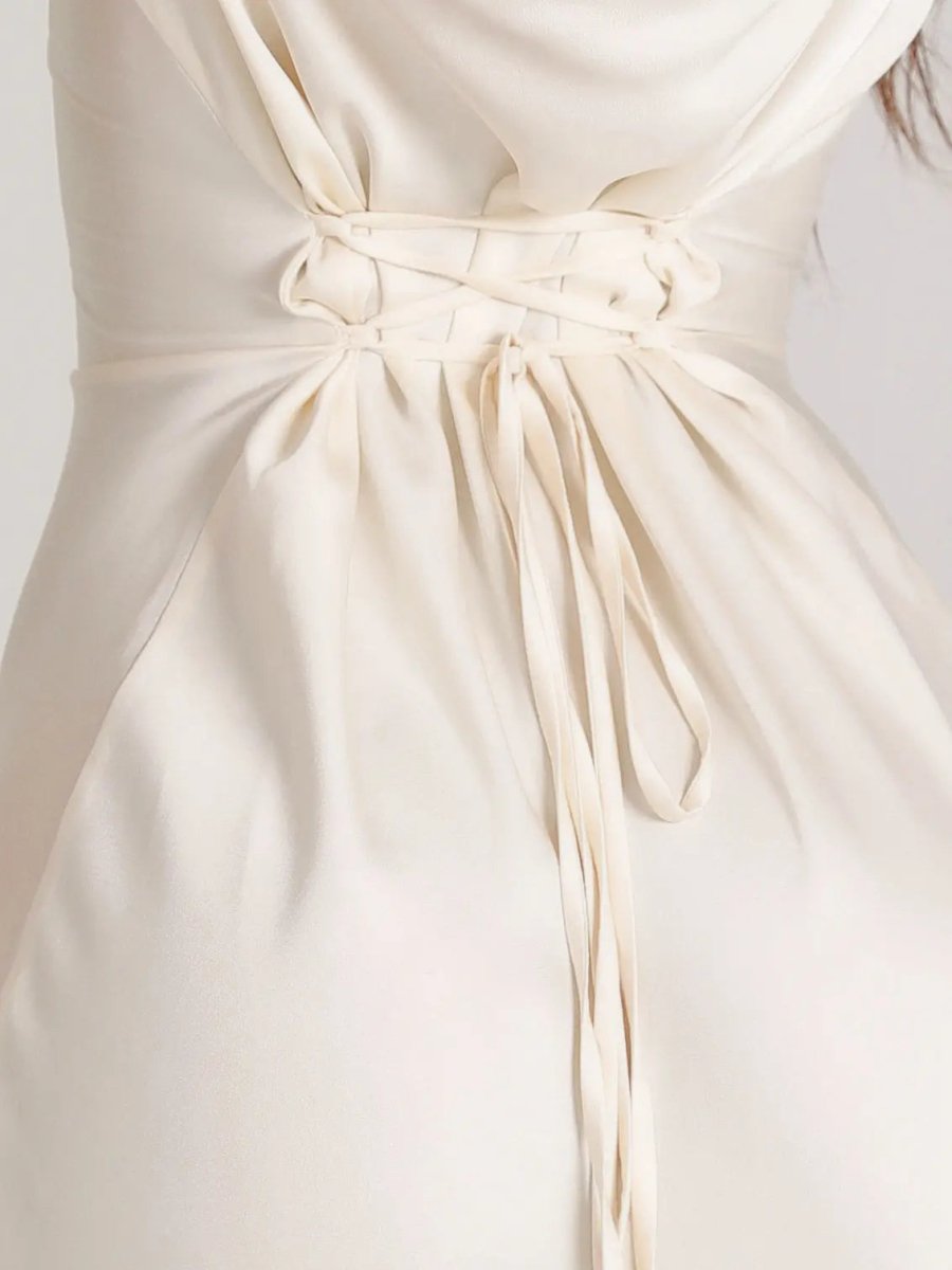 Langarm Maxikleid Elegant - Cecile LavelleElfenbein