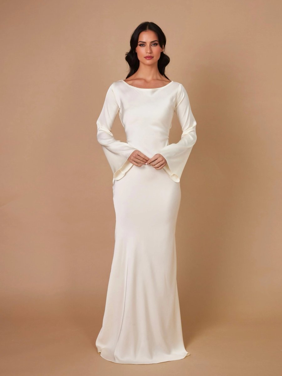 Langarm Maxikleid Elegant - Cecile LavelleElfenbein