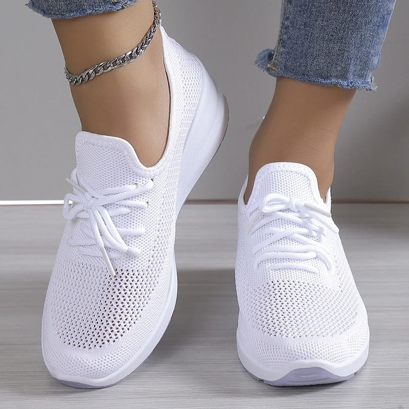 Platform sneakers til kvinder med åndbart mesh