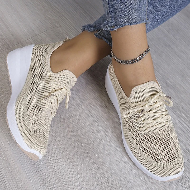 Platform sneakers til kvinder med åndbart mesh