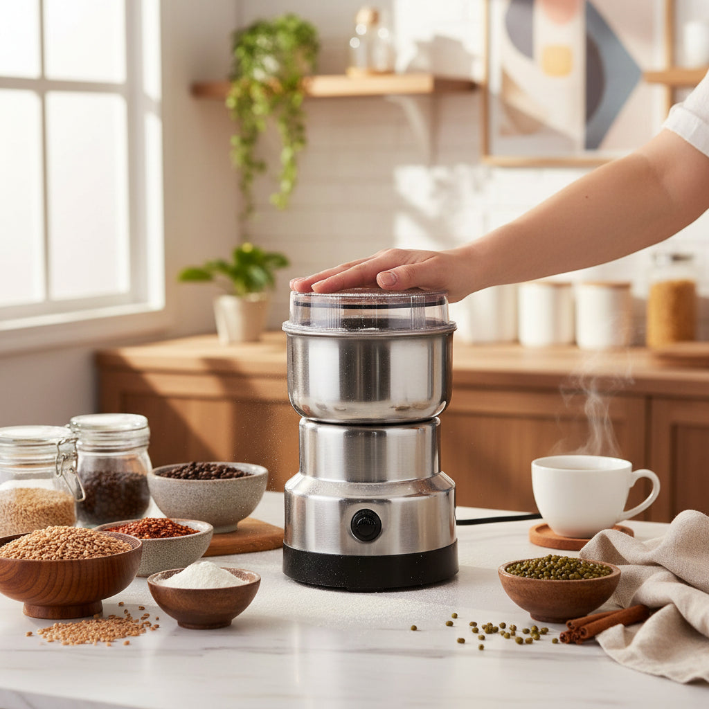 Multifunctional portable grinder – Fast one-touch grinder for coffee, herbs, and spices