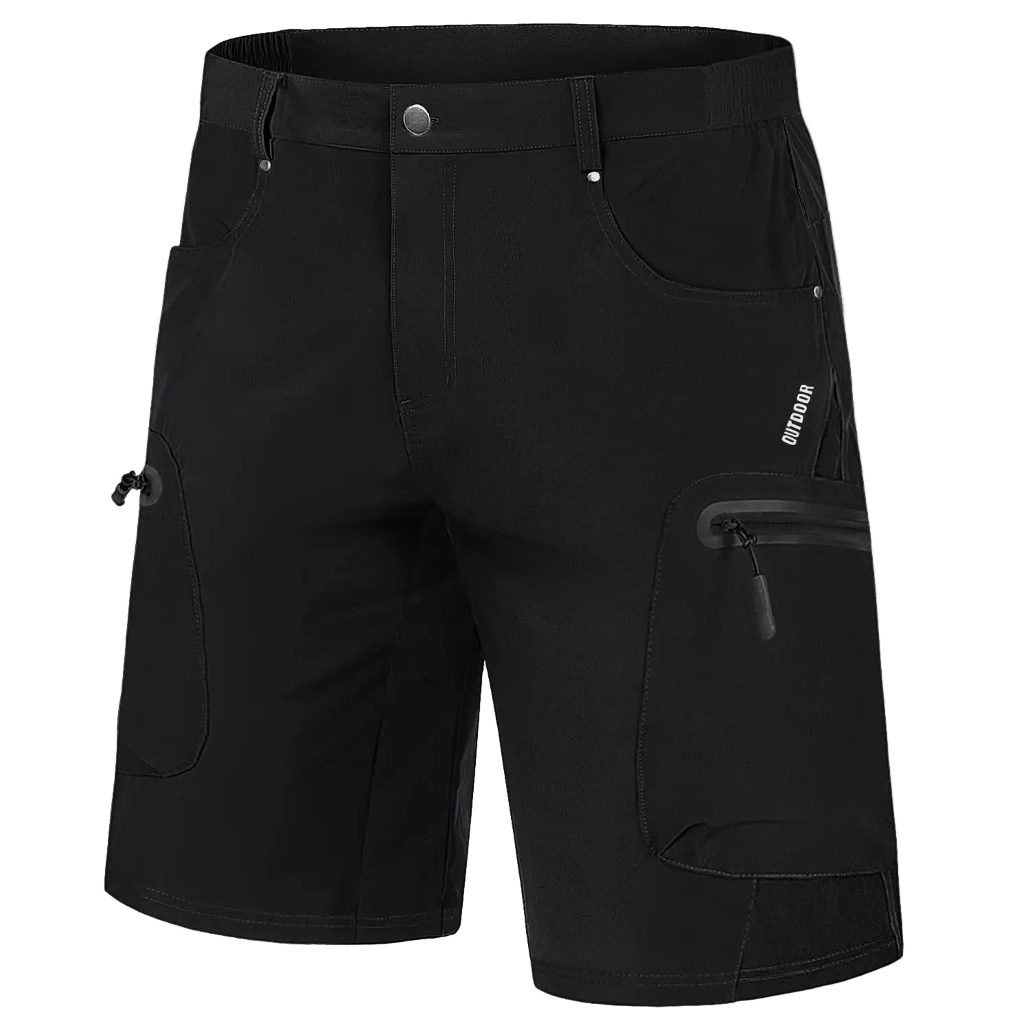 Knælange cargo-shorts med lynlåslommer til mænd