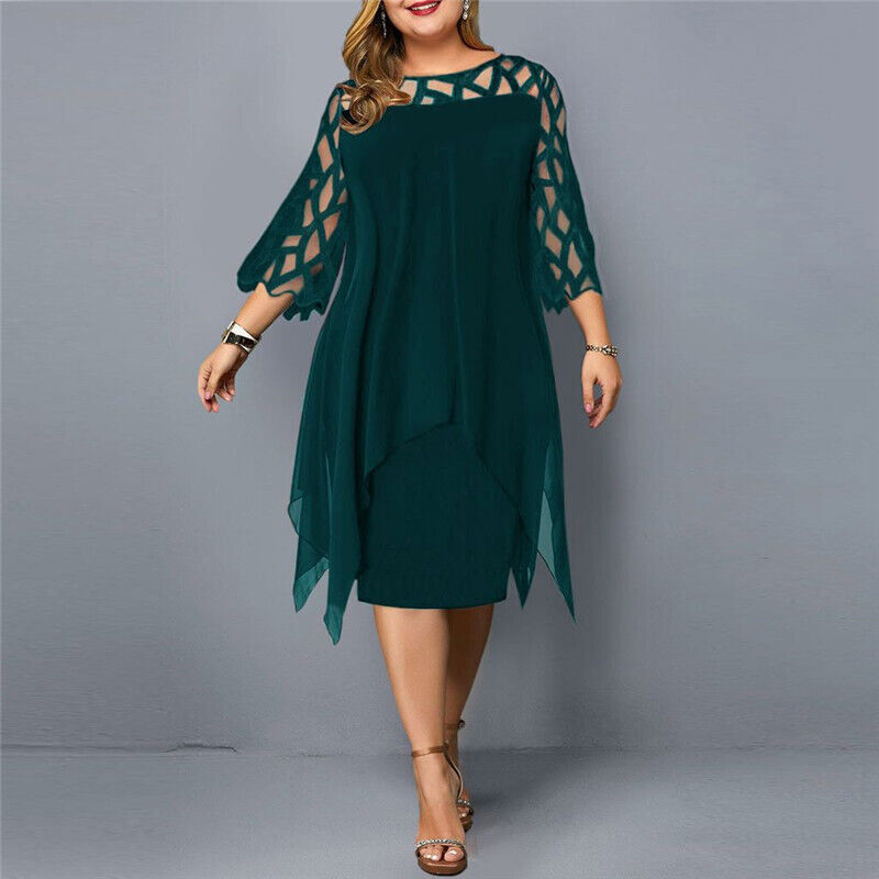 Isabella – Elegantes Midikleid in Übergröße
