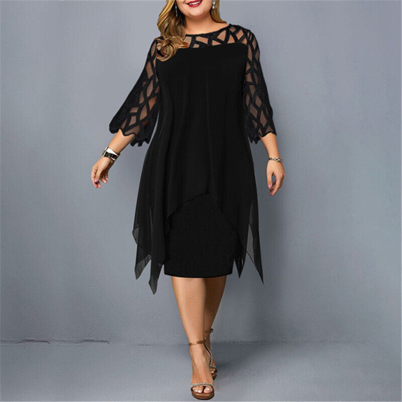 Isabella – Elegantes Midikleid in Übergröße