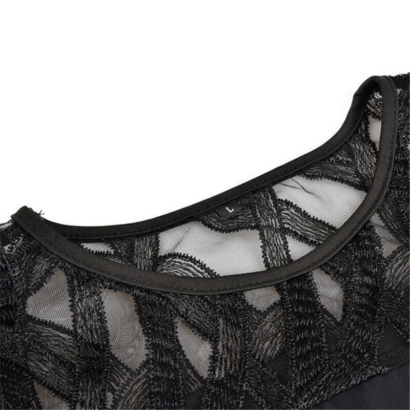 Elegáns midi ruha plus size méretben, női csipkés ujjakkal