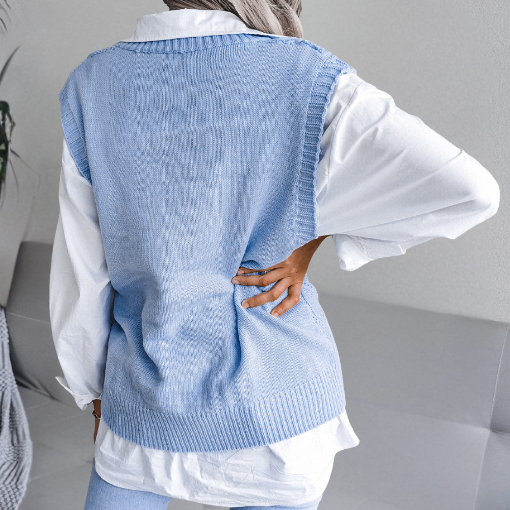Luksuriøs uldstrikket sweater til kvinder med moderne tekstur