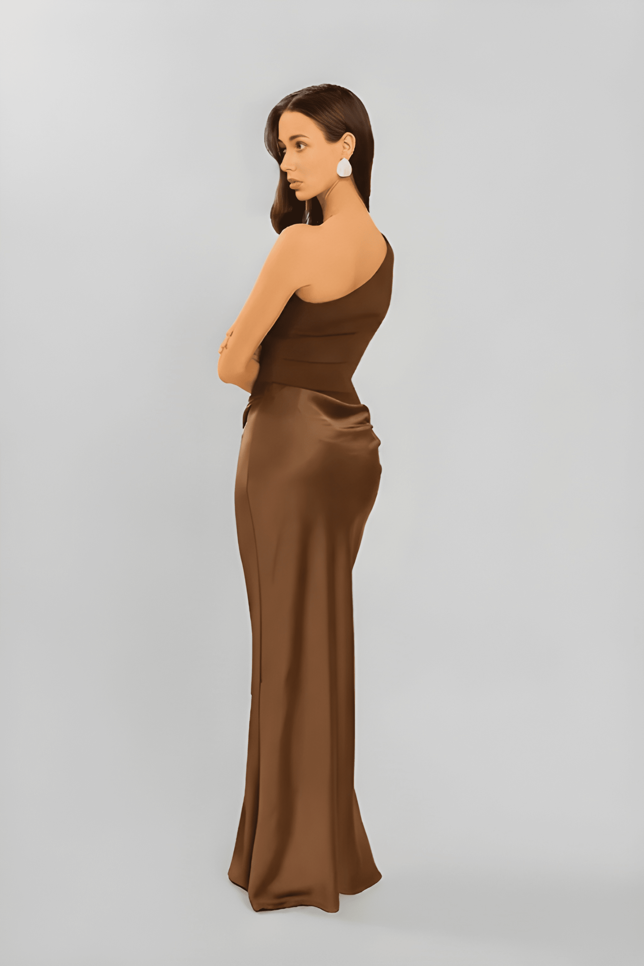 Ein-Schulter-Maxikleid mit elegantem Schnitt