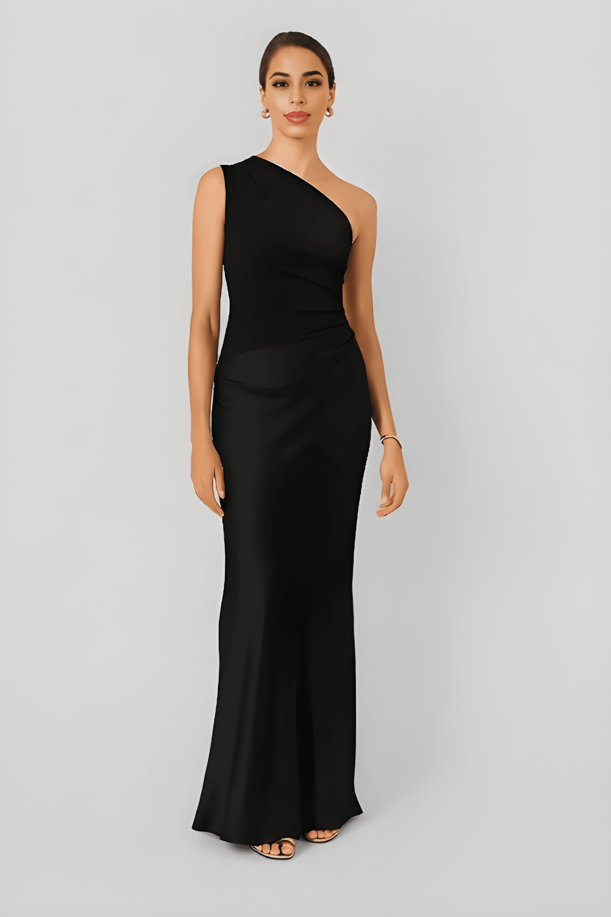 Ein-Schulter-Maxikleid mit elegantem Schnitt